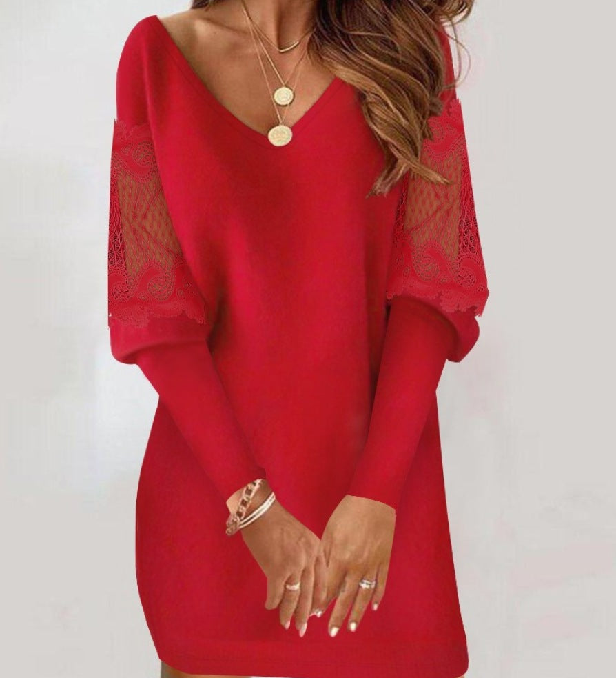 Malwina™ | Šaty s krajkovými rukávy