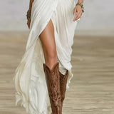 Lunori™ Soléane | Elegantní plisované midi šaty