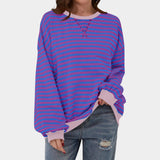 Tereza – pruhovaná mikina s modrými detaily