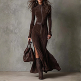 Lunori™ | Dlouhé semišové šaty Alessia