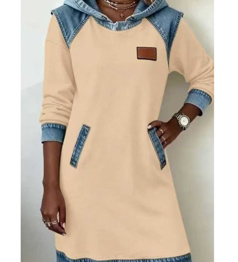 Lara – Džínové šaty s kapucí