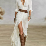 Lunori™ Soléane | Elegantní plisované midi šaty