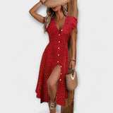 Elegantní Midi Šaty s Puntíky