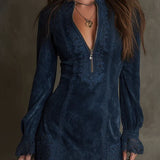 Lunori™ | Mini šaty z nubuku Aurora s krajkou