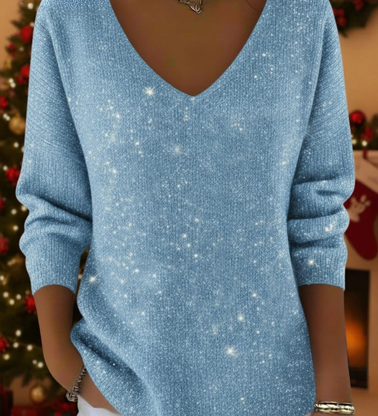 Ella™ | Slavnostní dámský svetr s výstřihem do V