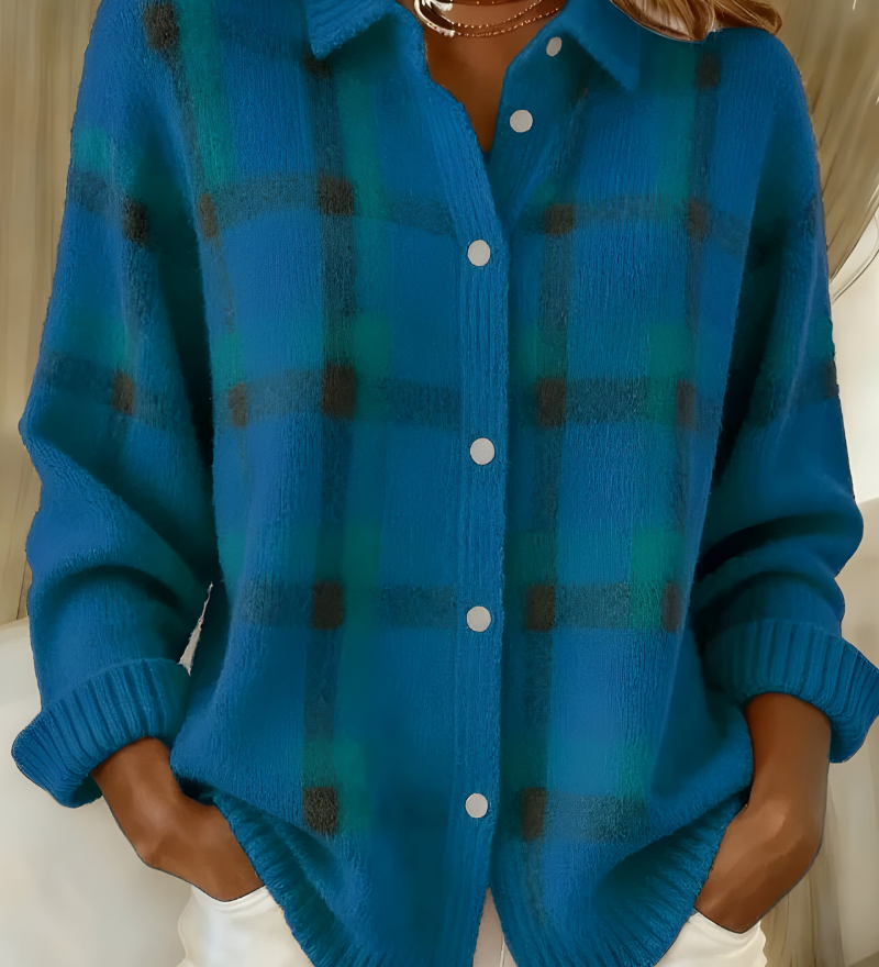 Anna™ | Jemně pletený cardigan s kostkovaným vzorem