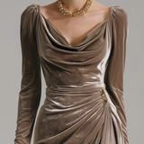 Lunori™ | Midi šaty ze sametu Sylvana