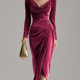 Lunori™ | Midi šaty ze sametu Sylvana