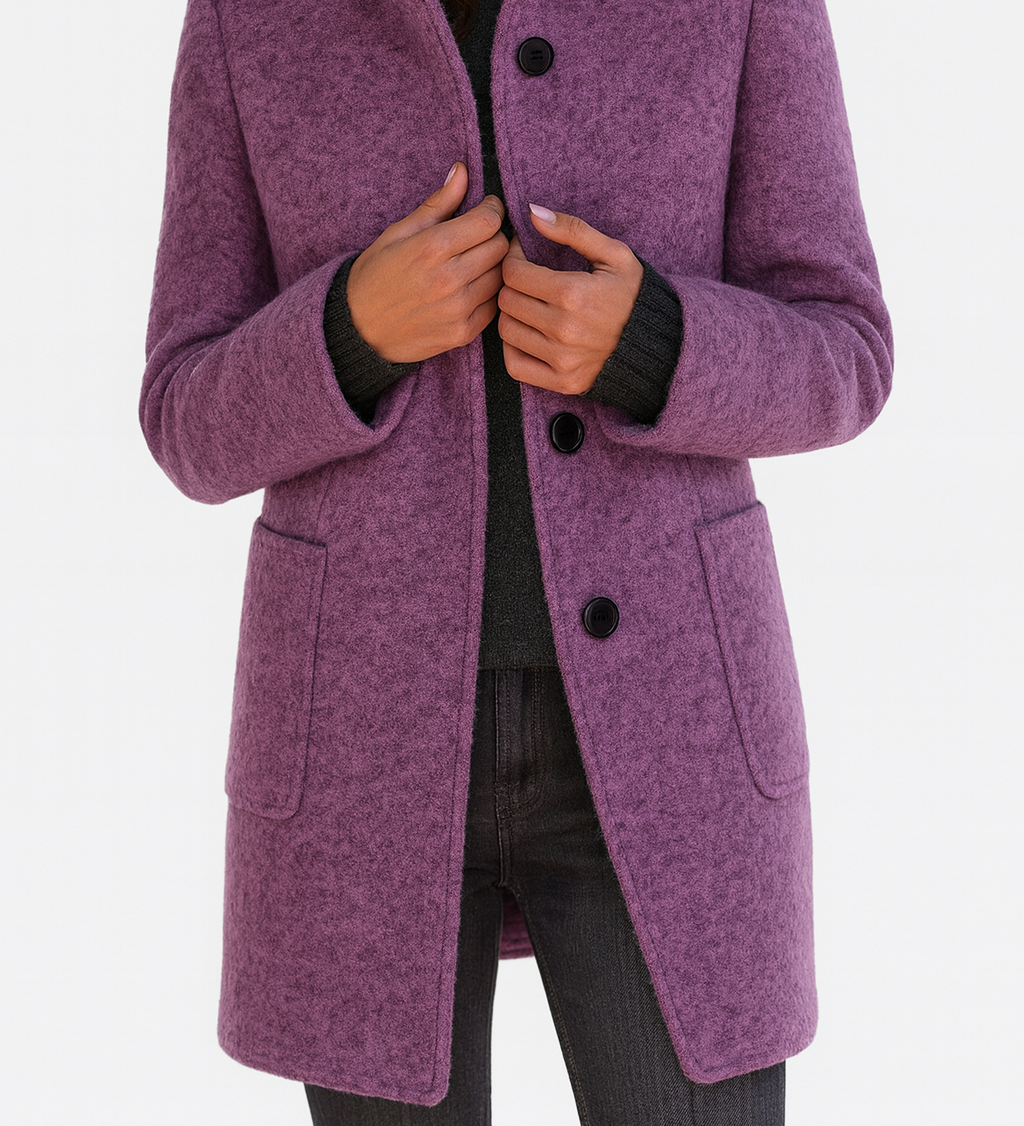 LIDIA | Bunda s vysokým límcem z vlněné směsi