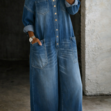 Stephanie | Overal s odhalenými rameny z denimu
