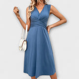 Lina - Letní šaty s překládaným výstřihem