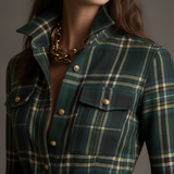 Giulietta - Maxi košilové šaty s kostkovaným vzorem a páskem