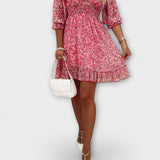 Květinové šaty s balónovými rukávy pro ženy