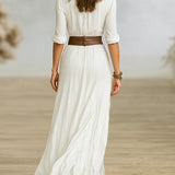 Lunori™ Soléane | Elegantní plisované midi šaty