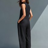 Claudia | Minimalistický lněný overal