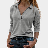 Eva – Dámský žebrovaný svetr s půlzipem