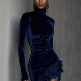 Lunori™ | Mini šaty z sametu Chiara