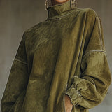 Lunori™ | Tunika šaty z imitace semiše s třásněmi Darcie