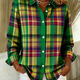 Elina – Kostkovaná košile ve výrazných zelených odstínech