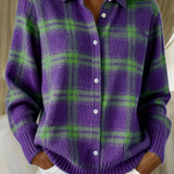 Sofie – Pletená blůza s kostkovaným vzorem