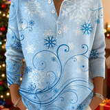 Elena – Vánoční svetr s zimním sněhovým vzorem