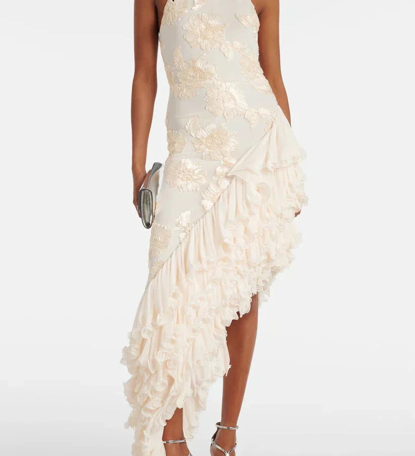 Karen - Maxi šaty s květinovými aplikacemi