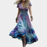 Klára - Přizpůsobené a splývavé květinové šaty