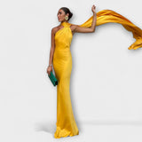 Chic Maxi šaty s odhalenými rameny a zavazováním za krk