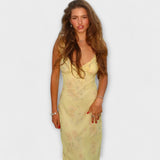 Kryptografický květinový vzor Maxi šaty