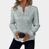 Amálie – Dámský svetr s copánkovým vzorem a zipem