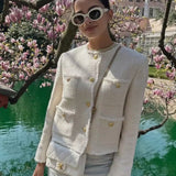 Clarette – Elegantní vlněné sako s knoflíky ve stylu Chanel