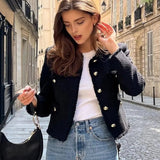 Clarette – Elegantní vlněné sako s knoflíky ve stylu Chanel