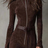 Lunori™ | Dlouhé semišové šaty Alessia