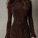 Lunori™ | Midi šaty z semiše Isla