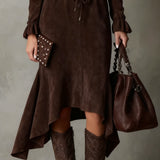 Lunori™ | Midi šaty z semiše Isla