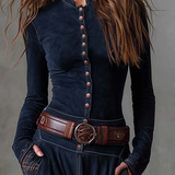 Azucena | Maxi šaty ze semiše s páskem