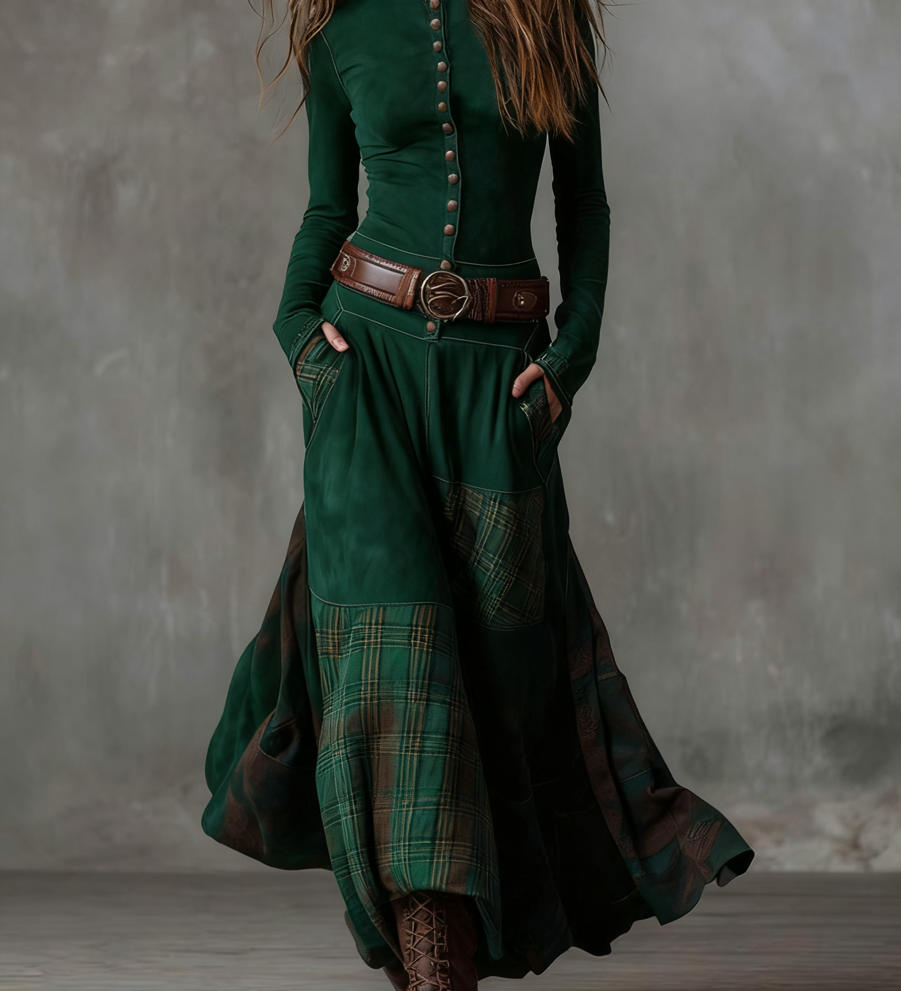 Lunori™ | Maxi šaty z semiše Michelle