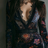 Lunori™ | Mini šaty z květinového sametu Sofia