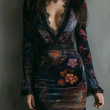 Lunori™ | Mini šaty z květinového sametu Sofia