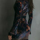 Lunori™ | Mini šaty z květinového sametu Sofia