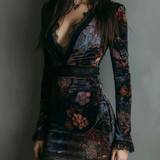 Lunori™ | Mini šaty z květinového sametu Sofia