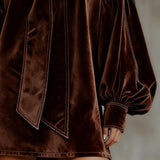 Lunori™ | Valentina – Mini šaty z sametu s mašlí