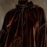 Lunori™ | Valentina – Mini šaty z sametu s mašlí