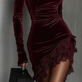 Lunori™ | Mini šaty z sametu Chiara