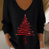 Natalia Christmas™ | Vánoční svetr s brokatovým stromečkem