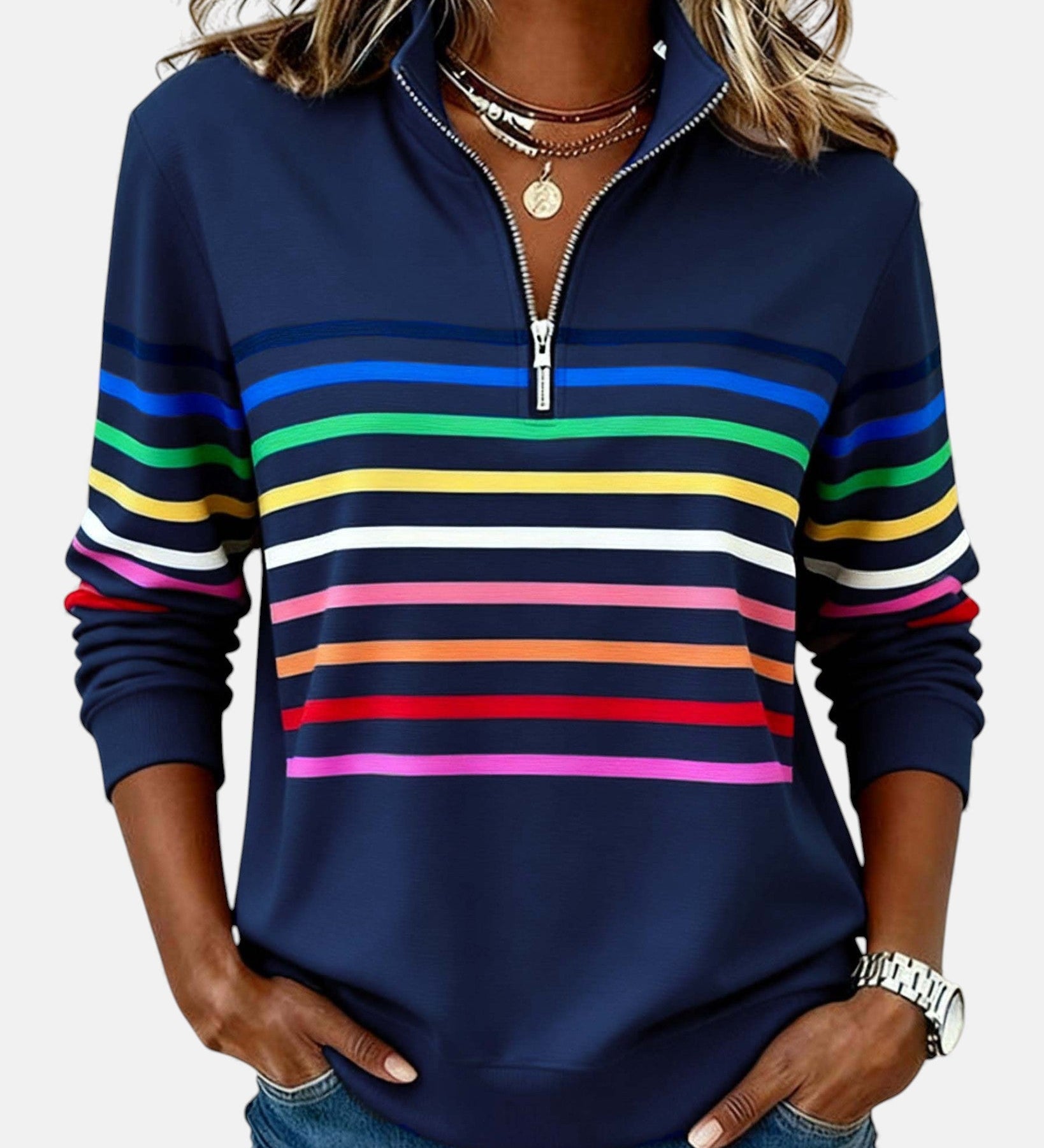 Vídeň | Mikina na zip s duhovými pruhy