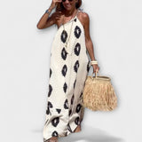 Isla - Maxi šaty s jedním ramínkem a slunečními paprsky