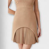 Elowen - Mini šaty s vojenským inspirovaným patchworkem a vysokým límcem