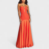Vada - Maxi šaty s odhalenými rameny a V-výstřihem
