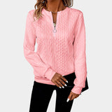 Amálie – Dámský svetr s copánkovým vzorem a zipem